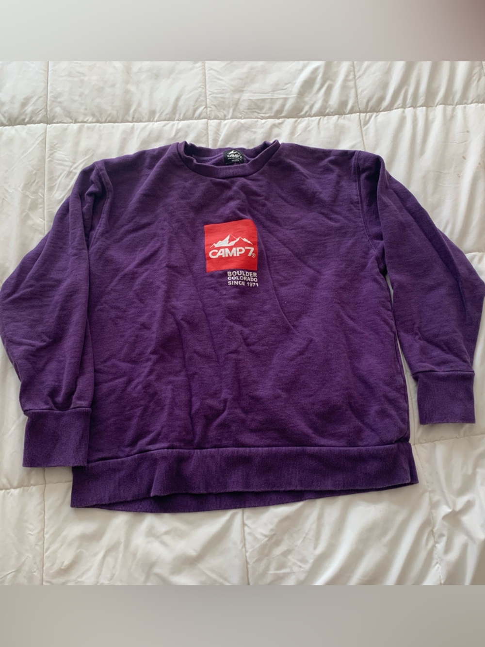 Unisex Purple CAMP 7 Logo Crewneck Sweatshirt from Japan